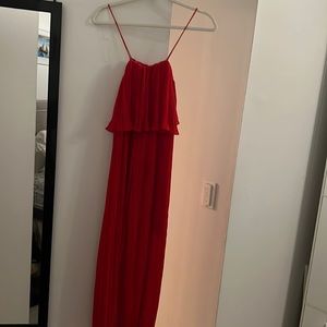 Red pleated zara jumpsuit